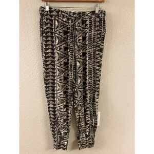 Mossimo Brown Cream Geo Print Boho Tribal Elastic Waist Jogger Womens Small